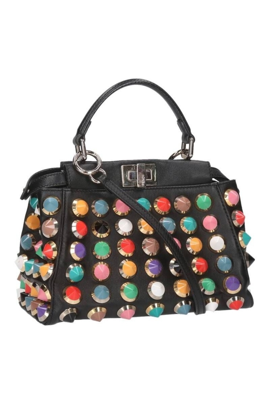 Fendi Peekaboo Mini Multi-Stud Leather Handbag